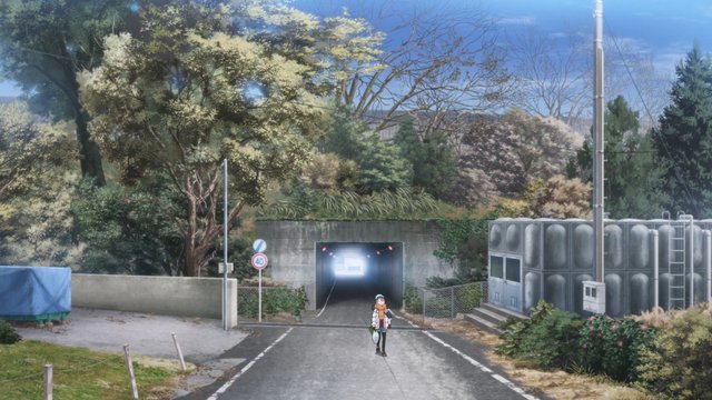 Tunnel exit with lakeside view